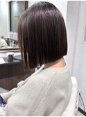イメチェンパープルグレージュイルミナカラーショートボブ堺東