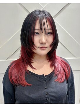 ハウス(HAUS.) デザインカラー×ロングハイレイヤーウルフカット