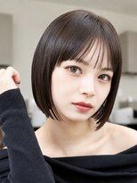 オーラ オモテサンドウ(Aura omotesando) 前下がりシースルーバング×小顔補正タッセルボブ