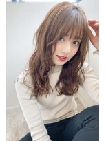 マリアバイアフロート(Maria by AFLOAT)&nbsp;小顔にみせるシースルーサイドバングことりベージュロング