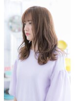 ミック ヘアアンドビューティー 大山店(miq  Hair&Beauty)&nbsp;シースルーバング×ラベンダーベージュ♪万人ウケセミディa