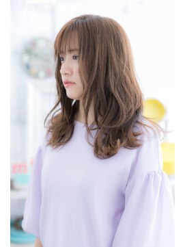 ミック ヘアアンドビューティー 大山店(miq  Hair&Beauty) シースルーバング×ラベンダーベージュ♪万人ウケセミディa