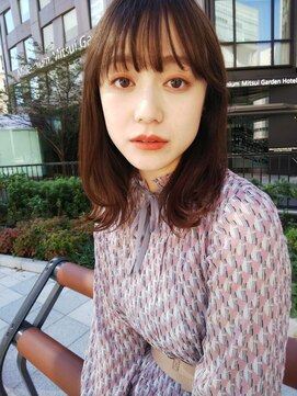 スピンヘアワークス(Spin Hair Works) レイヤーミディ_ツヤカラー_モテ髪