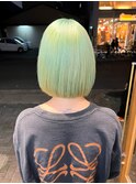 ミントカラー ペールグリーン ボブ オリーブカラー