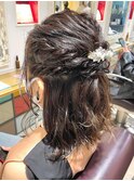 大人キレイふんわりハーフアップヘアセット☆