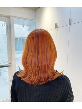 ガリカ シーム(Gallica/SEAM) 【翁長孝輔】個性派派手髪オレンジ/艶髪ハイトーン/暖色系カラー