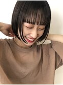 ボブ/黒髪ボブ/前髪カット
