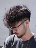 スペインカールパーマラルフカールフェードメンズカット19時以降