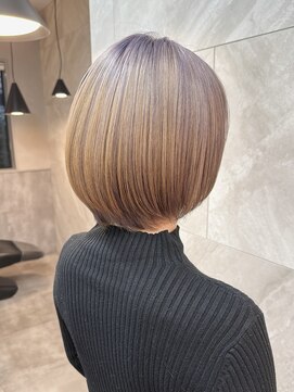 ドゥマン(Demain) ダブルカラー 似合わせカット パープルベージュミディアム 小顔