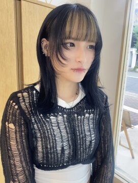 ミリ 奈良店(mm) 顔周りレイヤー/近鉄奈良/前髪/インナーカラー/イエロー/奈良