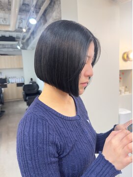 ヒョンミョン ライズバイレボ 柏西口店(hyon myon/RISEbyREVO) ボブカット/透明感カラー/流れる顔周り/柏駅