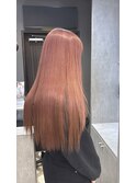 ピンクベージュ ロング ケアブリーチ