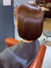 アンティカザサロン(antiqua THE SALON) 艶髪 ブラウン ボブ 髪質改善ストレート トリートメント 30代