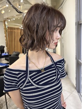 メゾンアクア 表参道(Maison ACQUA) 〒ミディアムパーマデジタルパーマボブパーマナチュラルブラウン