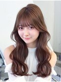ロング顔周りレイヤーフェイスフレーミングおくれ毛_F0992