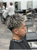 フェード×ホワイトメッシュツイストスパイラルパーマ