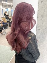 サンク 原宿 表参道(cinq) 原宿ピンクカラーミディアムレイヤーハイトーンケアブリーチ前髪