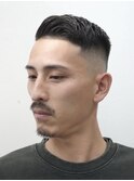 スキンフェード×七三オールバック｜クラシックバーバースタイル