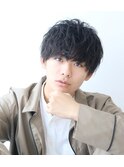 ツーブロック 刈り上げマッシュ×ソフトツイストスパイラル