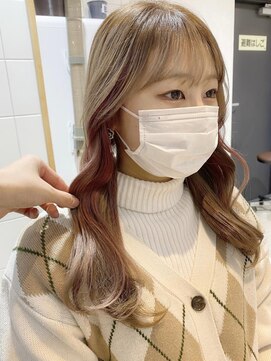 プラグ バイ ネオリーブ(plug by neolive) ミルクティー×インナーピンク☆くびれヘア/メルティカラー