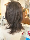 大人可愛いこなれカラーウルフミディアム30代40代梅ヶ丘美容室
