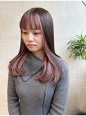 フェスフレーミング/ピンクブラウン/美髪/20代/30代/40代