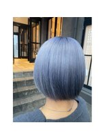 アース 豊橋店(HAIR&MAKE EARTH) ボブ×ホワイトブルー