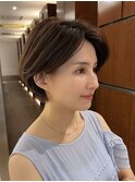 40代50代　広尾　白金　ショートボブ　ひし形　前髪なし