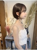 シンプル丸みボブ*ショートボブ*ナチュラルボブ*前髪ありボブ