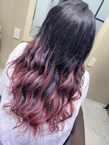 あお へあさろん&nbsp;黒髪×赤インナー×エクステ