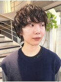 ショートウルフパーマミディアムマッシュカールエアウェーブ