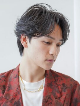 メゾンアルブル 向ヶ丘遊園 登戸(maison ARBLE) メンズセンターパートオールバックフェザーパーマショートウルフ