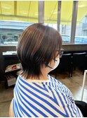 縮毛矯正　ショートウルフ