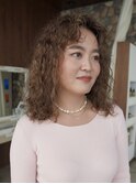 外国人風ウェーブパーマ/グラデーションハイライトカラー