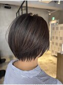 レディースショートボブ丸みショートショコラブラウン