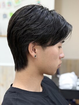 フルブルーム 東林間(fullbloom) カジュアルパーマセンターパートツーブロック刈り上げ