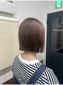ぱつっとボブ×ラベンダーベージュ【TELAHAIR 取手】