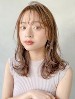 レア 表参道(L'ea)&nbsp;大人ガーリーダークアッシュミディアムレイヤー似合わせカット