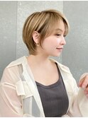 ハンサムショート/丸みショートボブ/20代30代40代50代/顔周り