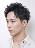 ラフパーマアップバング刈り上げショートツーブロック