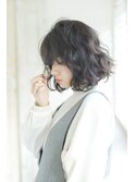 20代 30代に人気 簡単スタイリング ゆるウェーブボブ