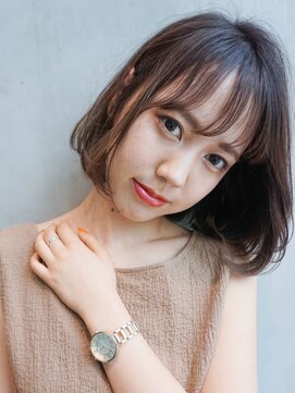 アルバム 銀座(ALBUM GINZA) 大人ボブ_セシルカットココアブラウンフリンジウェーブ_67746