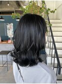 ブリーチなし!ブルーブラック♪