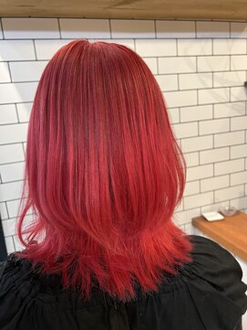 オーブ ヘアー リリー 博多2号店(AUBE HAIR lily) ウルフスタイル！ベリーレッドカラー！