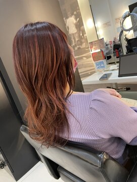 ソーホーニューヨーク 函館店(SOHOnewyork) オレンジピンク/モテ髪/ハイライトカラー/函館/五稜郭