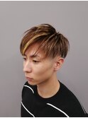 ツーブロック束感ショートブラウンメッシュハイライト【新大阪】