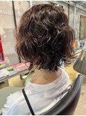 ウルフショートのパーマスタイル