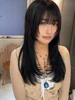 サンド 鹿児島中央(sand)&nbsp;黒髪/グレーベージュ/レイヤーロング/前髪パーマ[鹿児島駅]