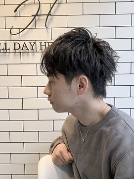 オールデイハローズ(ALL DAY HELLO'S) 束感ナチュラルショート【河原町】３０代ニュアンスモテパーマ