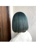 ボブ×ブリーチオンカラーグリーン